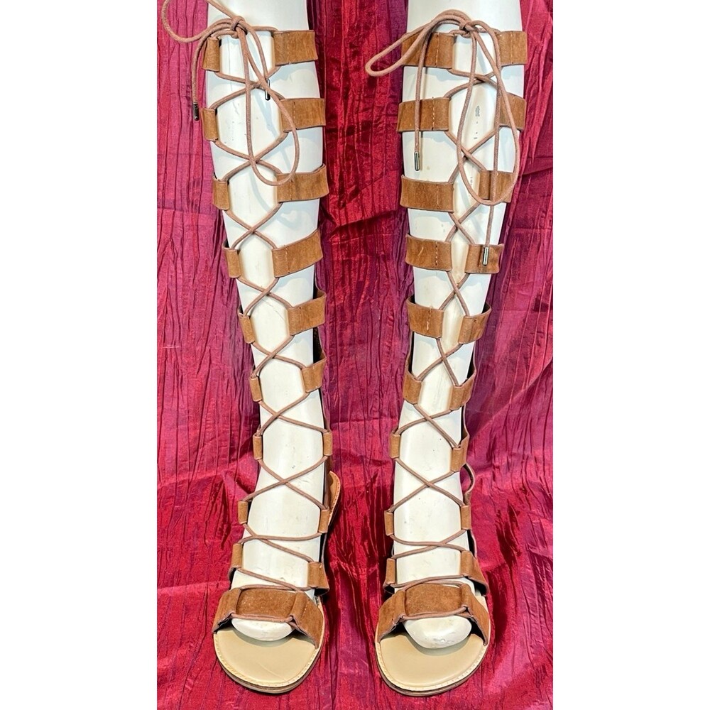 Womens NWOT  Bamboo "Stardust" OTC Brown Suede Gladiator Sandals sz 11/41
